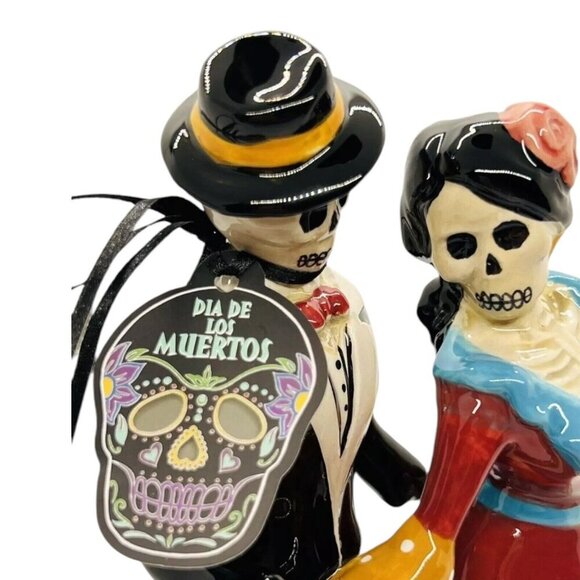 Blue Sky Clayworks Halloween Day of the Dead Dancing Couple Skeleton Figurine - Picture 2 of 11